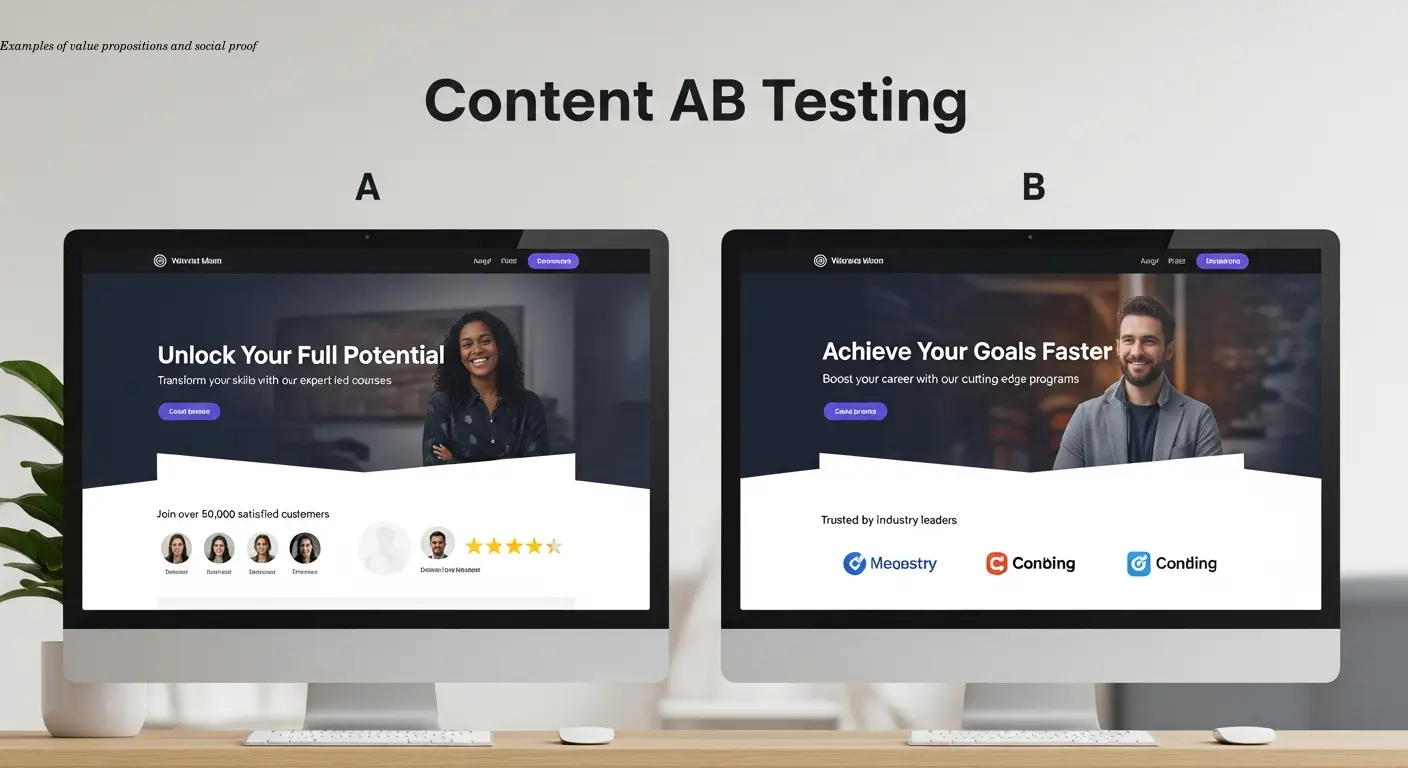 Examples of value propositions and social proof