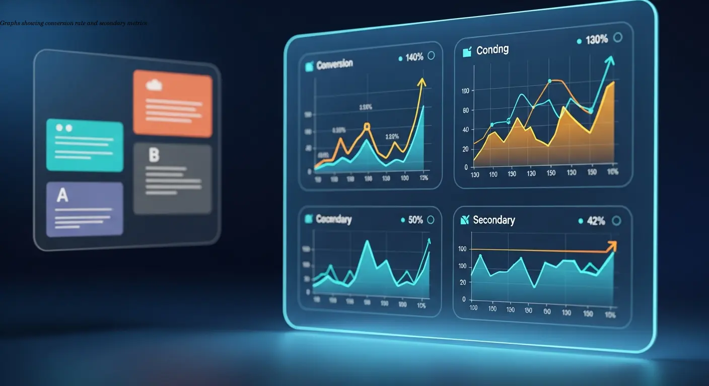 Graphs showing conversion rate and secondary metrics