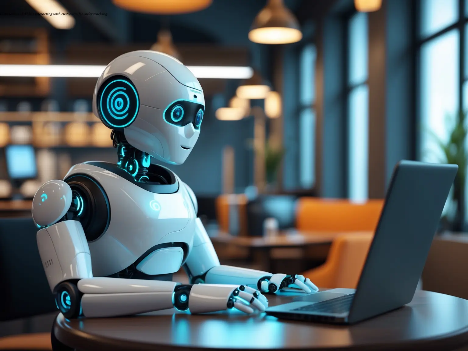 Illustration of AI bot interacting with customers for order tracking