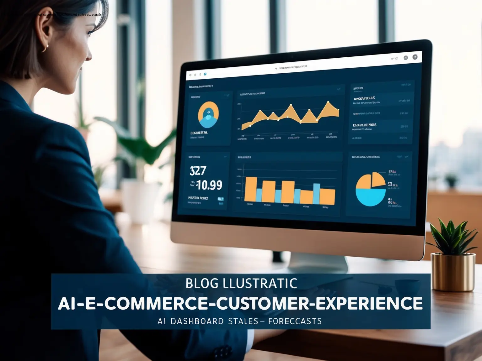 AI dashboard displaying inventory status and sales forecasts