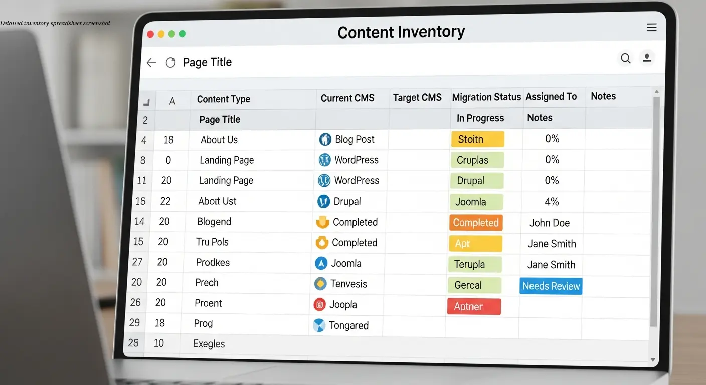 Detailed inventory spreadsheet screenshot