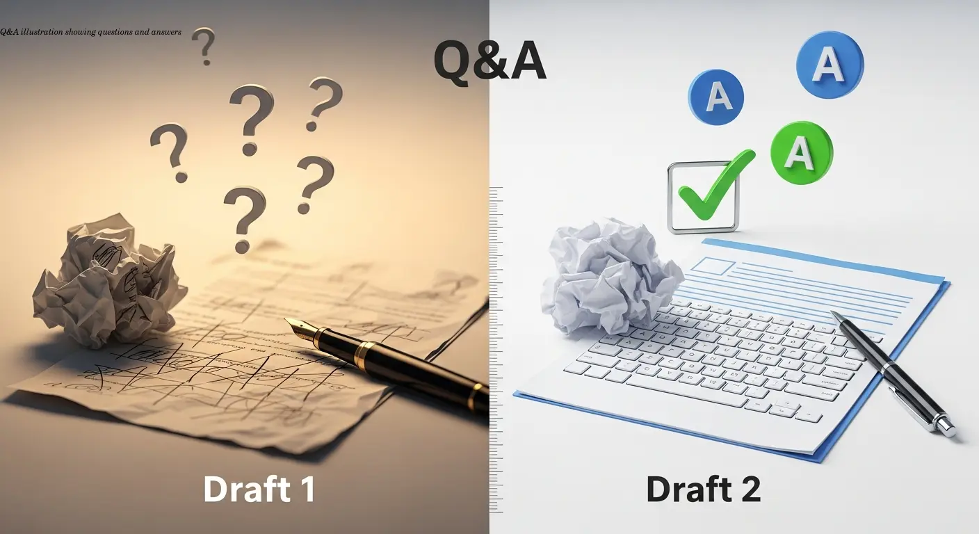 Q&A illustration showing questions and answers