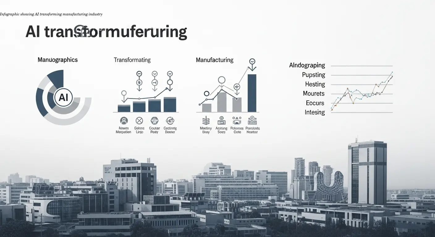 Infographic showing AI transforming manufacturing industry