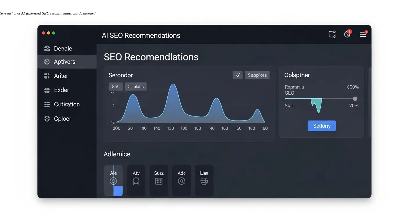 Screenshot of AI-generated SEO recommendations dashboard
