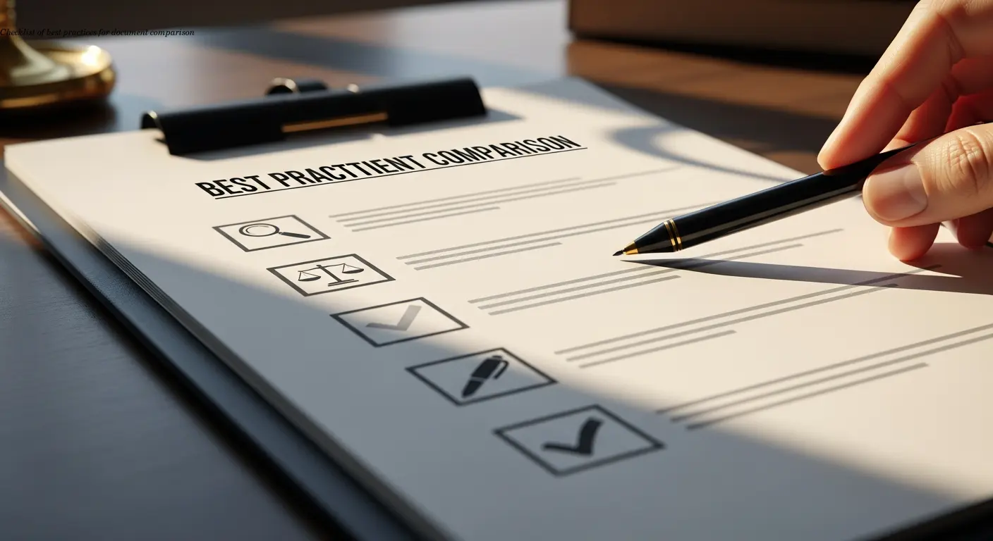 Checklist of best practices for document comparison
