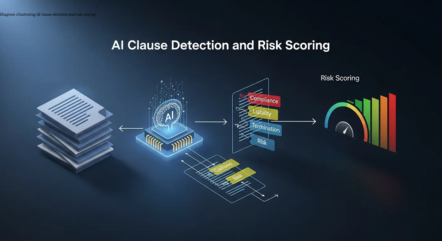 Diagram illustrating AI clause detection and risk scoring