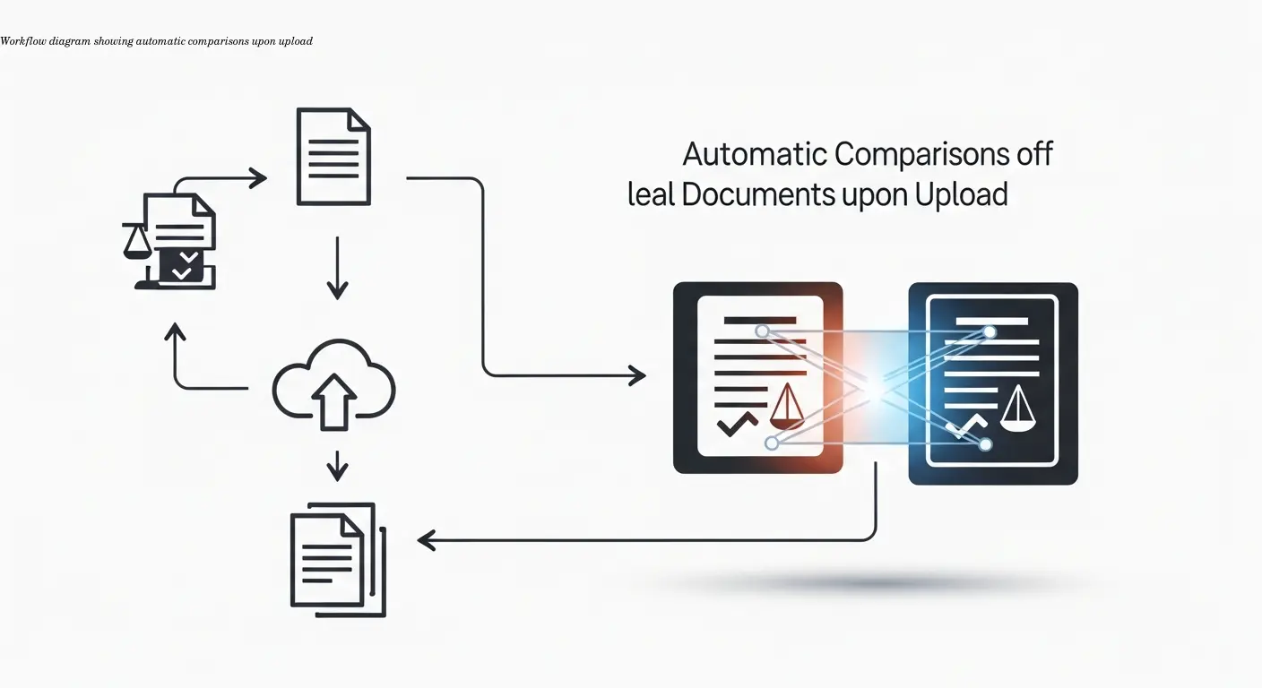 Workflow diagram showing automatic comparisons upon upload