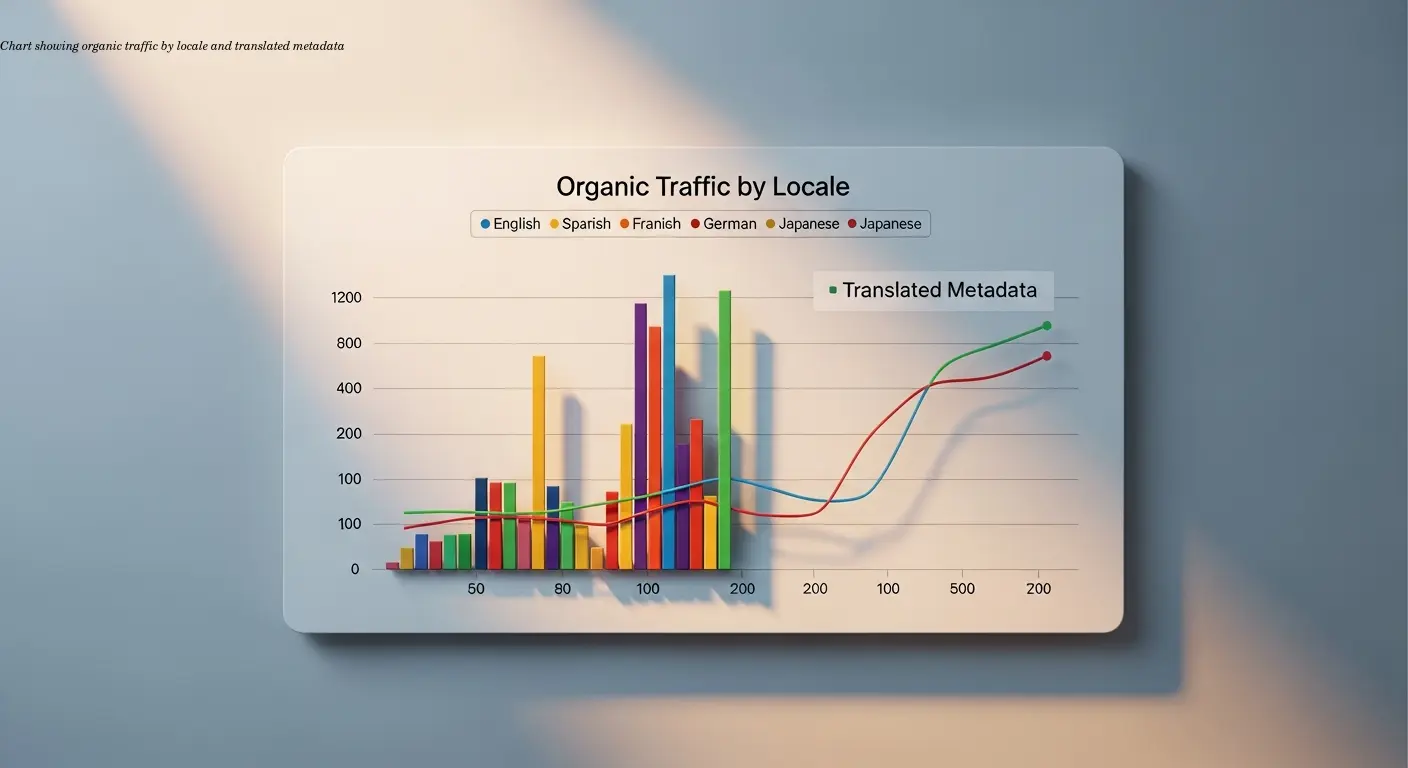 Chart showing organic traffic by locale and translated metadata