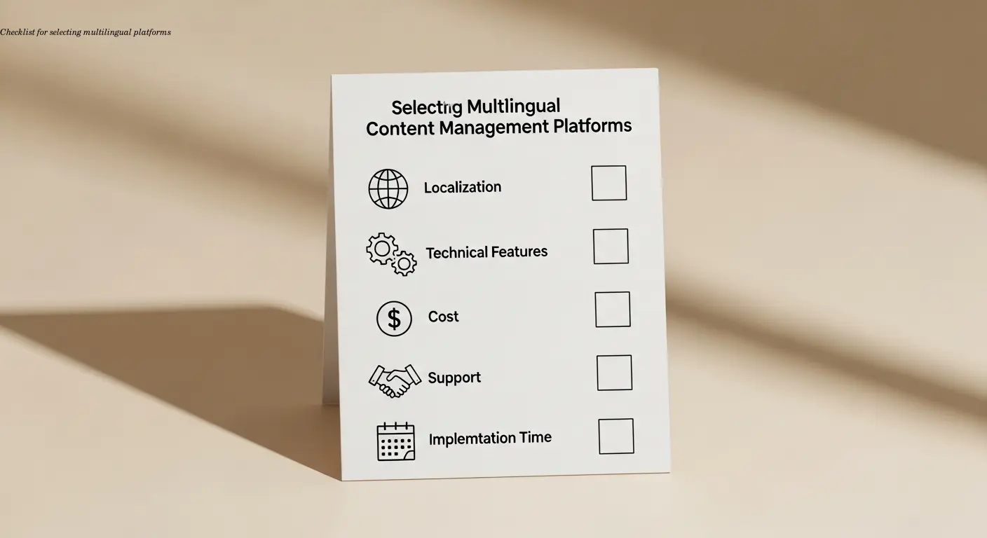 Checklist for selecting multilingual platforms