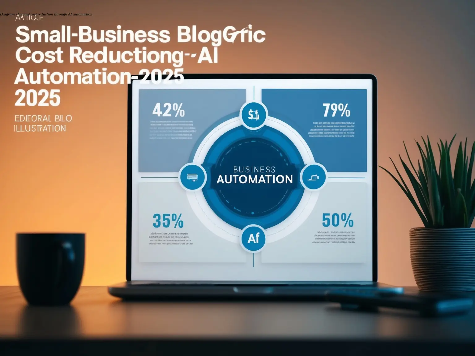 Diagram showing cost reduction through AI automation
