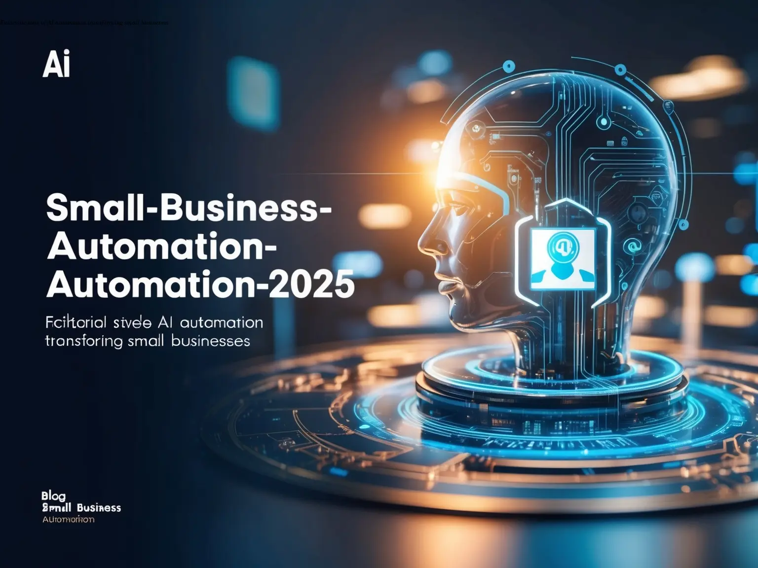 Futuristic view of AI automation transforming small businesses